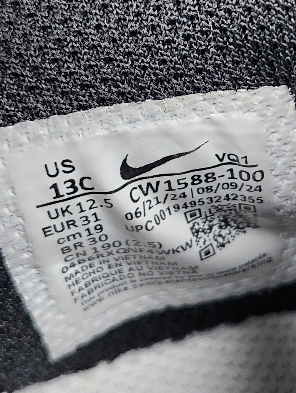 Nike Dunk Retro Low Little Kids Boys Black White Leather Sneakers Shoes Size 13C - Picture 12 of 14